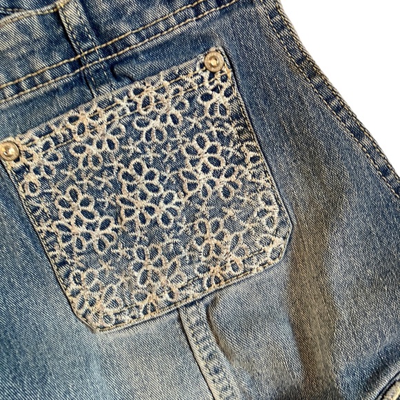 Jordache Girl Denim Overalls with Lace Trim - Picture 7 of 9
